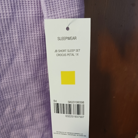 New never worn just be the 2pc top& shorts purple pajama set 1x - Picture 2 of 4